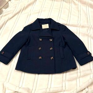 Zara Girls size 3/4 (104cm) Navy blue double breasted Peacoat